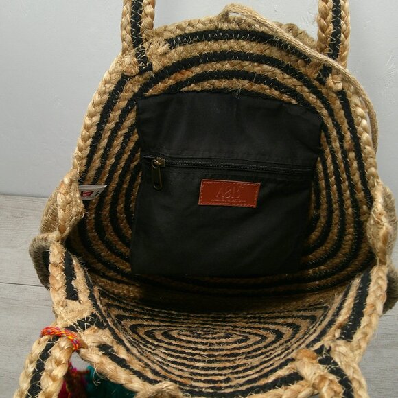 A&B America & Beyond Handcrafted Woven Rope Summer Boho Bohemian Jute Bag| Purse - Picture 4 of 12